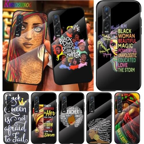 Black Girl Human Rights For OPPO A9 2020 A52 Find X2 Lite Realme 7 7i C3 XT 6 5 Pro Tempered Glass Cover Phone Case
