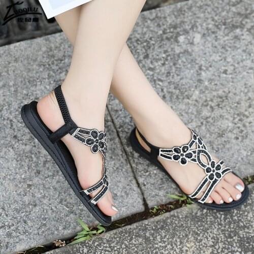 Comemore Crystal Women Sandals Casual Gold Silver Ladies Flat Summer Shoes Woman Summer Sandals Big Size 40 41 Sandalia Feminina