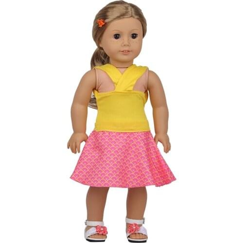 Accessories Summer New Baby Born Doll 43Cm Clothes Yellow Waistcoat Red Mermaid Skirt For 18 Inch American Dolls For Girls Gift