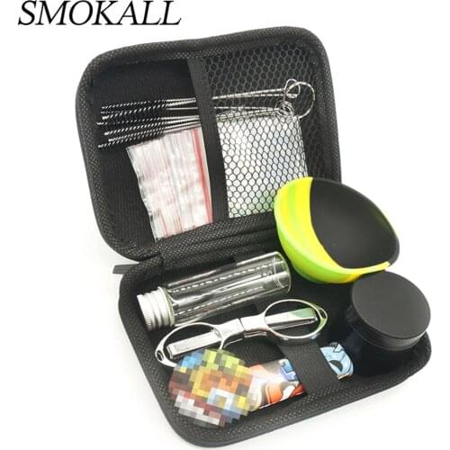 1Set Smoking Pipe Grinder With Sealed Bag Scissors Silicone Bowl Storage Box Cigarette Accessories Tobacco Pipas Fumar Hierba