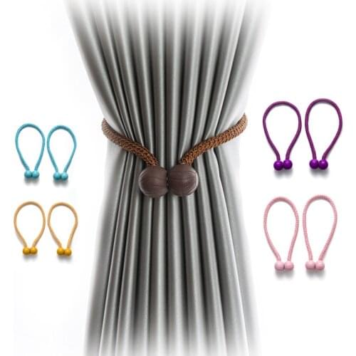 1pcs New Magnetic Ball Curtain Tiebacks Tie Rope Accessory Rods Accessoires Backs Holdbacks Buckle Clips Hook Holder Home Decor