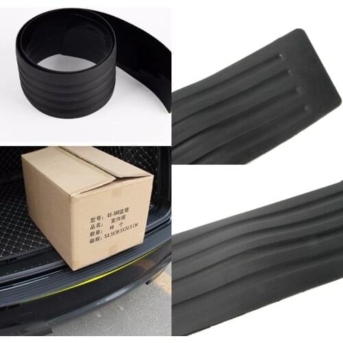 2 PCS/Set Universal Car Trunk Door Guard Strips Sill Plate Protector Rear Bumper Guard Rubber Mouldings Pad Trim Cover Strip