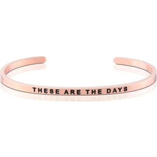 4mm THESE ARE THE DAYS Newest Mantra Bracelet Custom Name Bracelet Bar Stainless Steel Bangle Open Cuff Bangle Bracelet