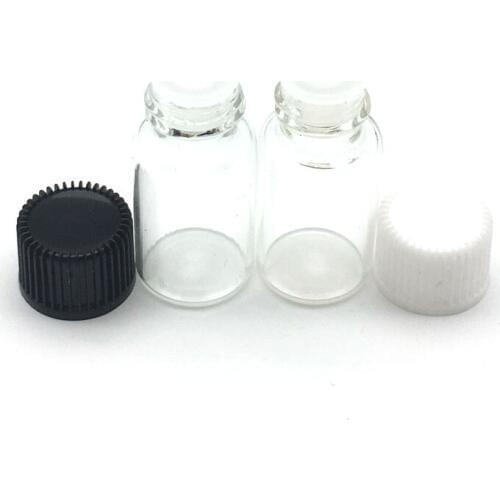 5pcs 3ml Mini Clear Glass Bottle with Orifice Reducer and Cap Small Essential Oil Vials