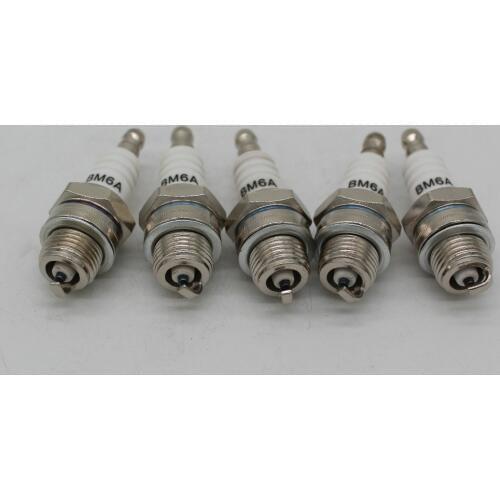 5 Piece Motorcycle Parts Engine Standard Spark Plug BM6A for Chinasaw Lawn Mower Strimmer