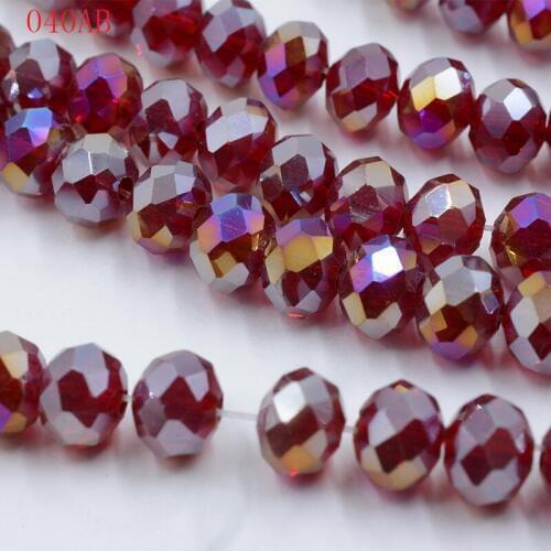 High quality 50PC A String 6 mm crystal purle AB orange AB Austrian Crystal glass faceted Beads