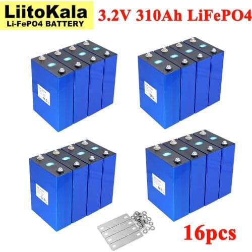 16pcs 3.2V 310Ah Lifepo4 Battery Lithium Iron Phosphate For 12V RV Campers Golf Cart Off-Road Off-grid Solar Wind US/EU Tax Free