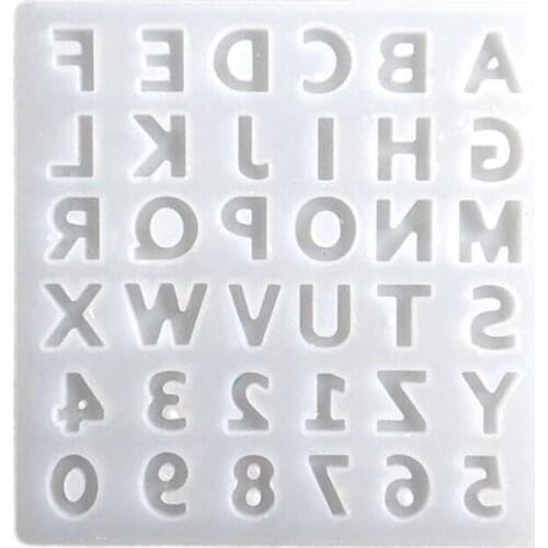 Alphabet Crystal Epoxy Resin Mold English Letters Number Pendant Casting Silicone Mould DIY Crafts Jewelry Making Tool Drop Ship
