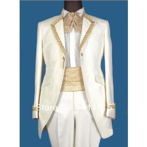 Free shipping/Custom suit/design Ivory Groom WEAR Tuxedos Groomsmen Men Wedding Suits/Best man Suits /wedding tuxedoS VEST