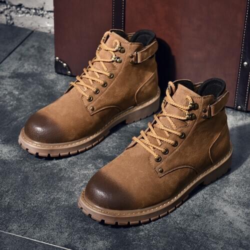 Home brown and boot autumn sport leather hightop work mens men mens man spring casual sale boots flat footwear 2020 shoes for