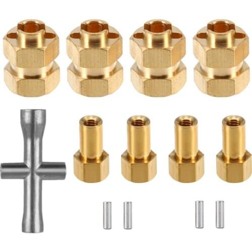 Brass Extension Apater Unilateral CVD drive shaft Frame roll cage Front and rear axles For 1/24 RC Car Axial SCX24 90081