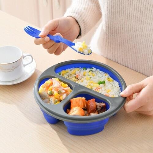 Scalable Portable Silicone Bento Lunch Box Bento Box Food Lunch Container Collapsible Food Container School Kids Outdoors