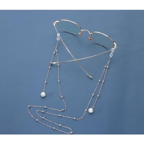 Fashion Pearl Tassel Long Beaded Metal Glasses Chains Sunglasses Reading Cords Anti-lost Laces Glasses Holder Eyewear Retainer