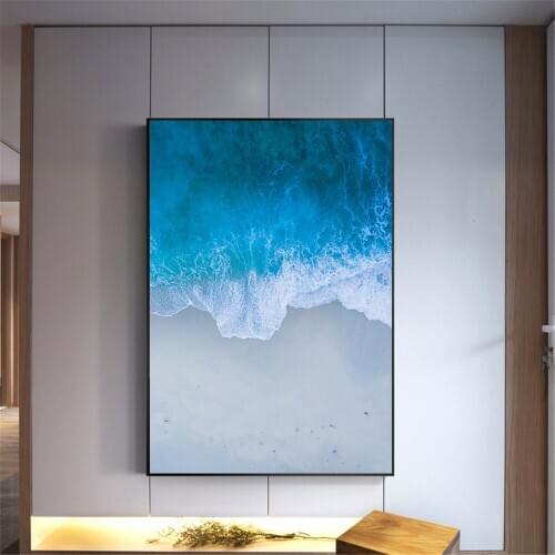 Sea Beach Seacape Ocean Sunset Poster Nordic Style Kids Room Decor Seashore Waves Painting Living Room Decoration Art Print