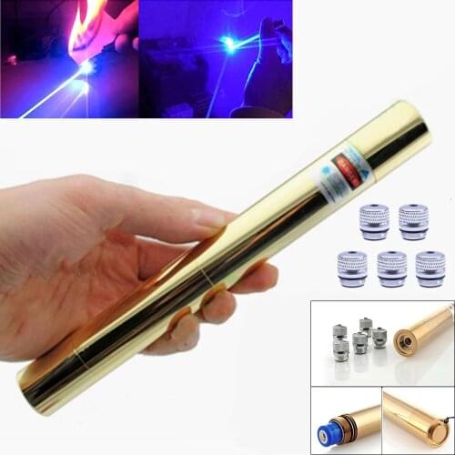 Powerful Burning Blue Laser Torch 445nm 10000m Multifunction Focusable laserpointer powerful Hunting equipment Burn Match