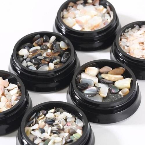 2Pcs Nail Rhinestone Set Irregular Sea Shell Fragment Slices Stones Nail Art Decorations Fashion Manicure Tools