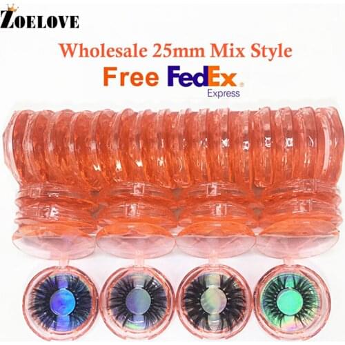 False Eyelashes Fluffy Mink Lashes Bulk 25mm Mink Eyelashes 5D Fake Lash Vendors Long Eyelash Wholesale Eye Lashes Boxes Cases