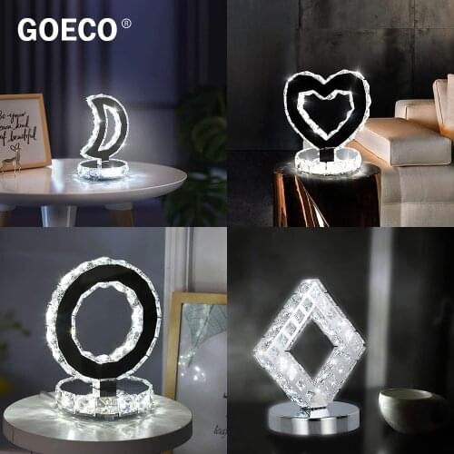 LED Crystal Table Lamp,Modern Night Lights Ideal Creative Design Elegant Decorative Bedside Lamp,Living Room Bedroom Decoration
