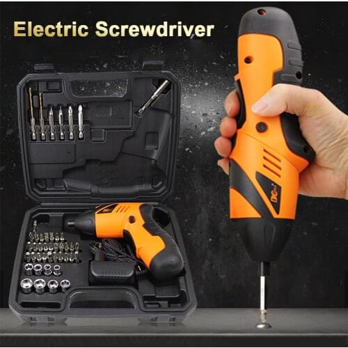 2021 New 45 in 1 Electric Screwdriver with Light Rechargeable Cordless Power Tool with 43Pcs Screwdriver Bits Drill Bits Sockets