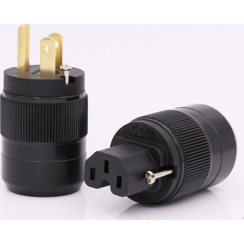 One Pair US Power Plug+Power IEC Plug for Audio Powe Cable