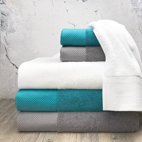 Five-star hotel cotton absorbent adult large bath towel cotton bath towel unisex elegant white 800g 160*80cm