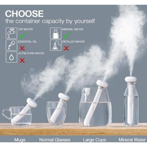 Adjustable Height USB Mini Air Humidifier Bottle Anti-drying Ultrasonic Humidificador Mist Maker Fogger Home Office Car