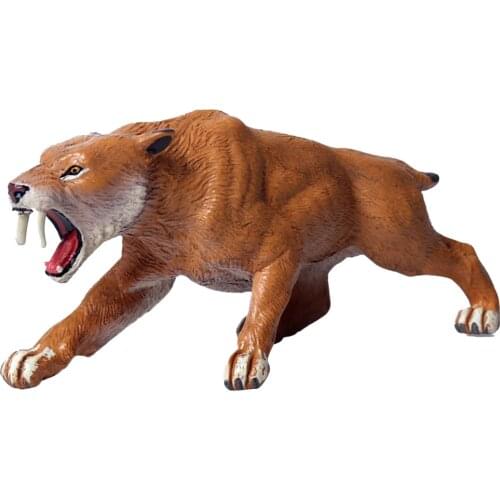 Saber-toothed Tiger PVC Figure Model Machairodus Simulation Animal Figure Model Toy For Children Boys Gift Desktop Ornament
