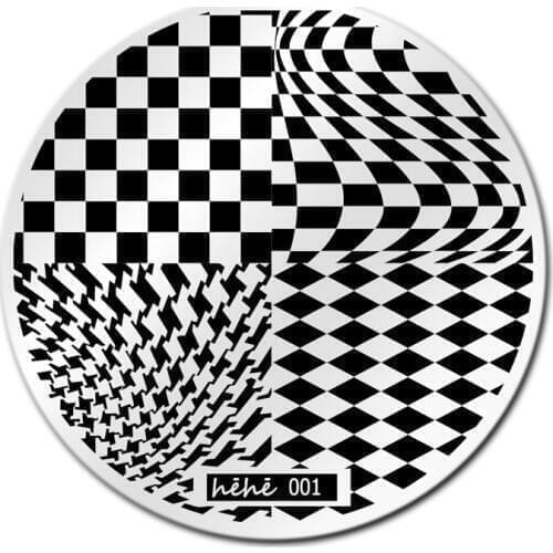 Grid Nail Art Stamping Template Image Plate hehe001 Nail Stamping Plates Manicure Stencil Set For Nail 3D Steel Stamping