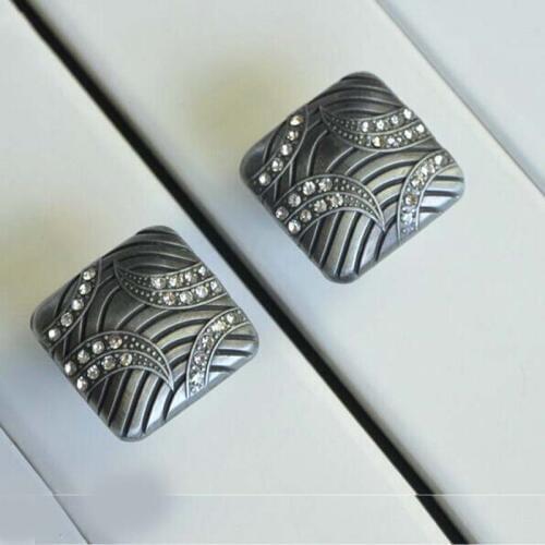 Glass drawer knob handle dresser pull knob antique iron kitchen cabinet cupboard door knob vintage diamond furniture handle