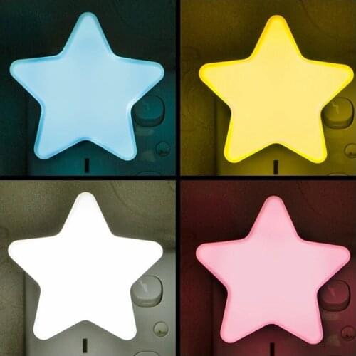 LED Night Lights Remote Sensor Control Star Bedside Wall Lamp Mini Cartoons Sleeping Light Nursery Baby Kids Childrens Bedroom