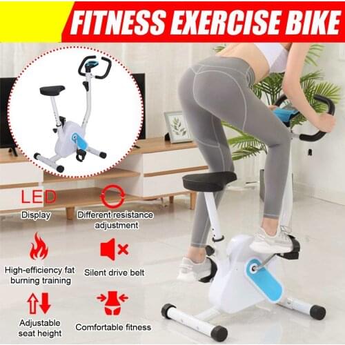 6 Gear Adjusable Indoor Cycle Exercise Bike Cardio Fitness Gym LED Display Cycling Machine Workout Training Comfortable Fitness