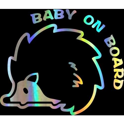 Creativity Baby on Board Cute and Funny Hedgehog Car Stickers Pvc Personality Auto Body Motorcycle Accessories Decal Decoration