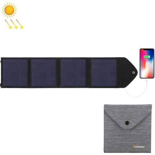 HAWEEL 14W Ultrathin Foldable Solar Panel Charger with 5V / 2.2A USB Port, Support QC3.0 and AFC