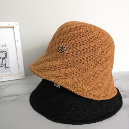 2021 Korean Version of Fisherman Hat Knitted Ladies Spring Summer Sun Hat Japanese Wild Fisherman Knitted Hats