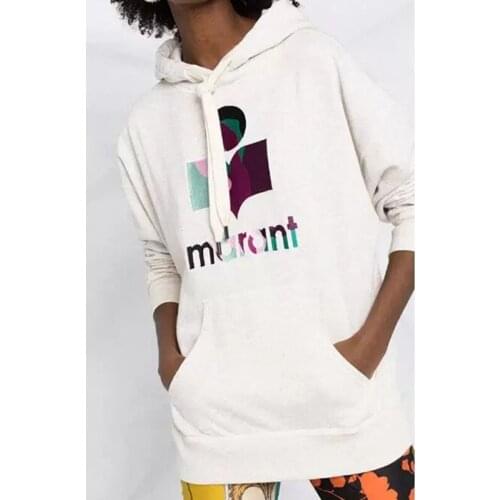 Female Autumn Loose Casual Letter Embroideral Splited Slim Cotton Hoodies Women Fashion Brand Pullovers Lovers New Top ML005