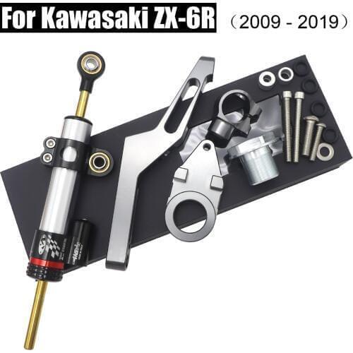 ZX-6R CNC Motorcycle Steering Stabilize Damper Bracket Mount For Kawasaki ZX6R 2009 - 2019 2018 2017 2016 2015 2014 2013 2012
