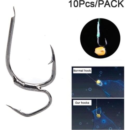 10pcs Two Tip Fishing Hook Package High-Carbon Steel Strength Sharp Fishhooks