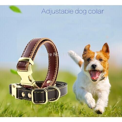 12pcs/lot Customized Dog Collars PU Leather Dog Puppy Nameplate Collar Adjustable Engraved Pet ID Tags For Small Medium Dogs