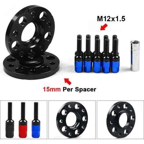 15mm 66.6mm 5x112mm Hub Centric Bore Wheel Spacers M12x1.5 Tapered Bolts For Mercedes Benz W/Ball Bolts