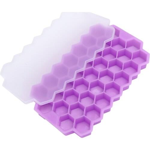 2Pcs 37-Grids Food Grade Silicone Ice Tray Ice Cubes Mold For Ice Cream Stainless Steel