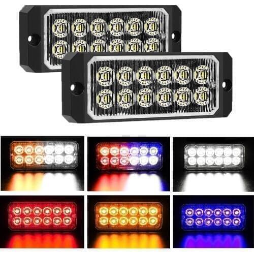 7 Colors New 2PCS 12LED 36W Strobe Safty Lights Car Off-road SUV Car Truck Emergency Light Flash Strobe Warning Lamp 12-24V