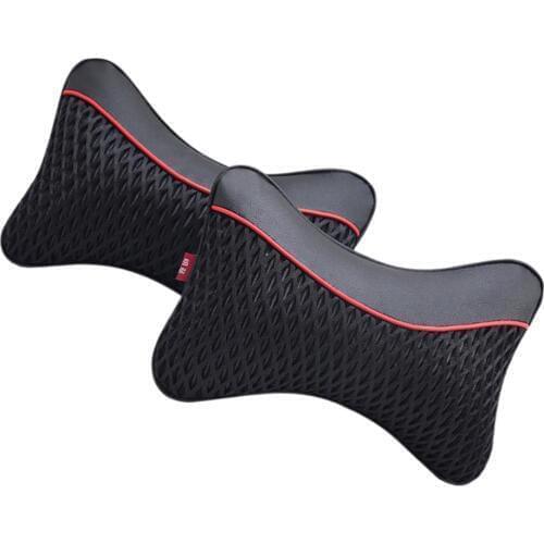 2 Pieces Car Seat Head Neck Pillow Support Headrest Black Travel Accessories
