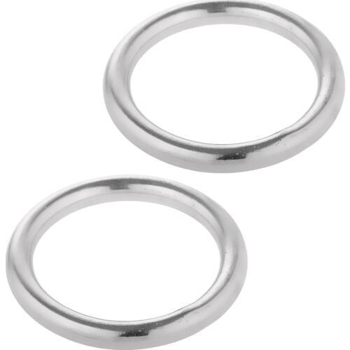 2Pcs/Set Smooth Polished Stainless Steel O Ring Vessel Boat Ship Fastener O-Ring 80mm+70mm