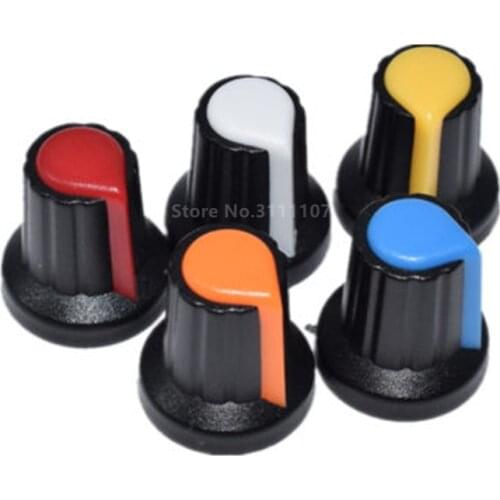 25PCS/LOT WH148 Knob 15X17mm Plastic Knob AG2 Type Potentiometer Power Amplifier Knob 5color*5pcs