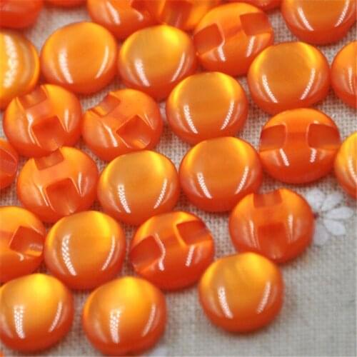 50/100 pcs 12 mm Orange Cats Eye button craft/sewing/baby lot mix PT82