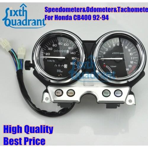 Free Shipping Motorcycle Speedometer Odometer Tachometer Gauges Cluster instrument assembly For Honda CB400 1992 1993 1994