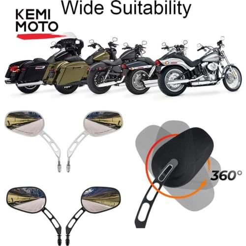 Side Mirrors for Harley for Road King for Sportster Street Glide Electra Glide Dyna for Softail Road Glide 1982-2021 Chrome