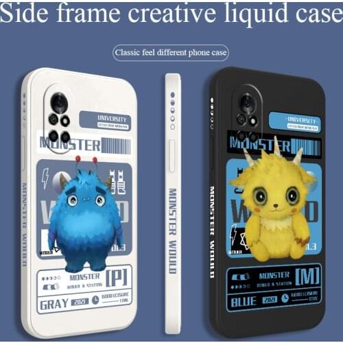 Funny Monster Phone Case For Huawei Nova8 8Pro 8SE Nova 7 7Pro 7SE 6 6se 5 5Pro 5Z 5I 5Ipro 5T 4 4E Liquid Silicone Cover