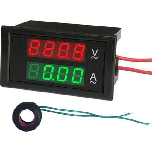 DYKB AC 80-300V/ 100A 110V 220V Digital LED Voltmeter Ammeter Amp Volt Meter Voltage Current Measurement +CT Current Transformer