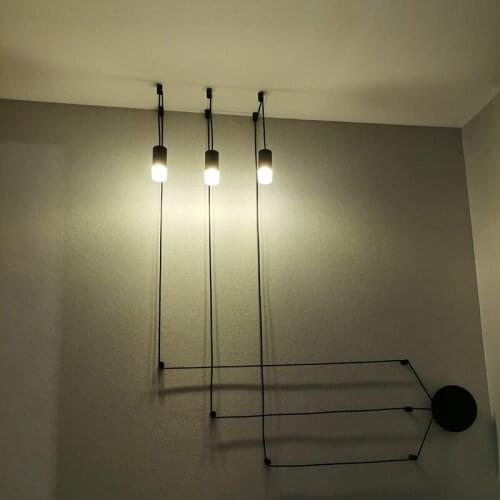 Nordic Designer LED Chandelier Long Line Retro Loft DIY Bedroom Living Room Home Decor Hanging Lamp Indoor lighting Fixture G9